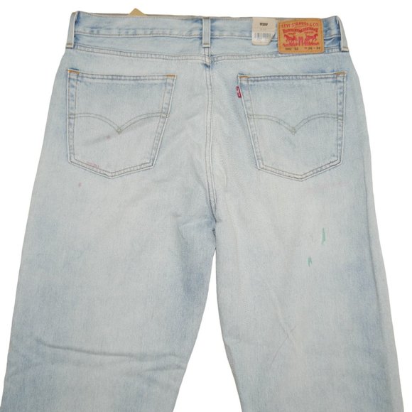 Levis 550 Relaxed Fit Men's Tapered Leg Jeans Size 38x34 Light Wash Paint Denim - Picture 5 of 10
